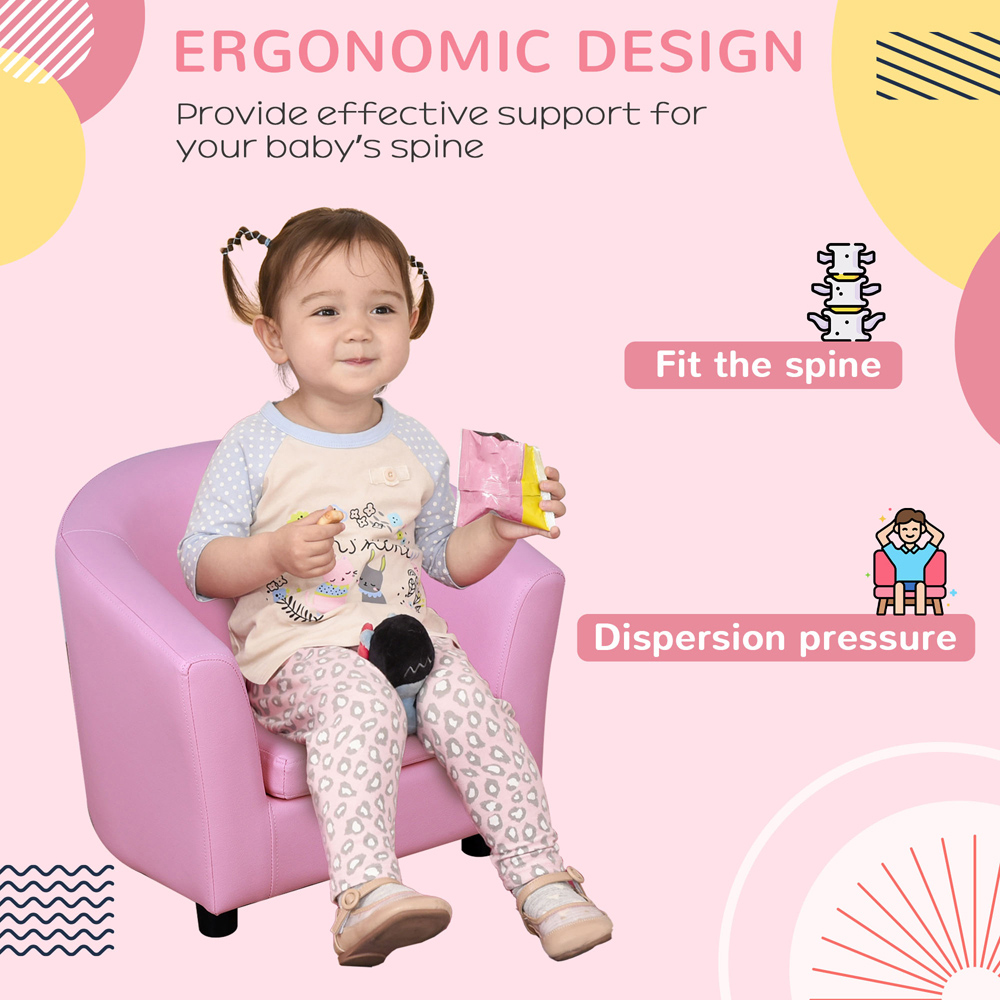 Tommy Toys Pink Kids Mini Armchair with Ottoman Image 6