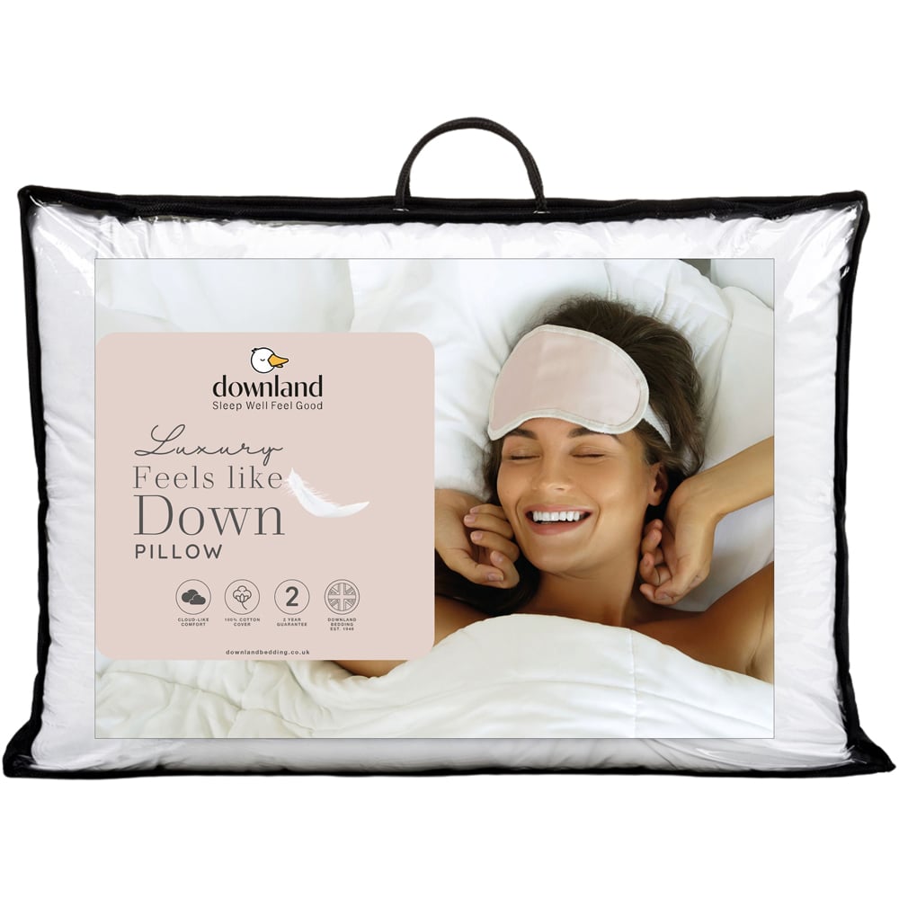 Downland White Luxury Feels Like Down Cotton Pillow Image 1