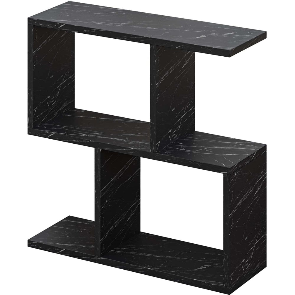 Decortie Homemania 4 Shelf Black Marble Effect Modern Side End Table Image 2