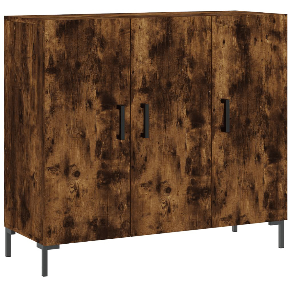 vidaXL 3 Door Smoked Oak Sideboard Image 2