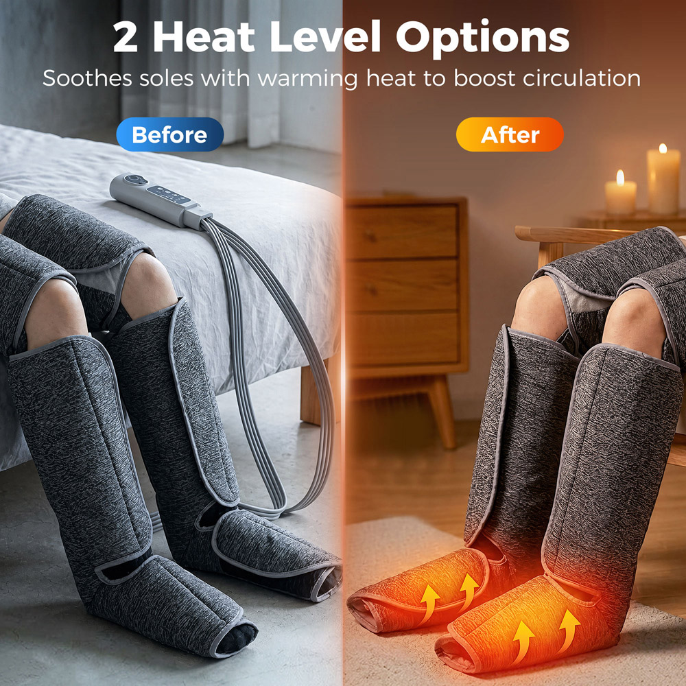 HOMCOM Grey Electric Leg Massager with Heat Image 4