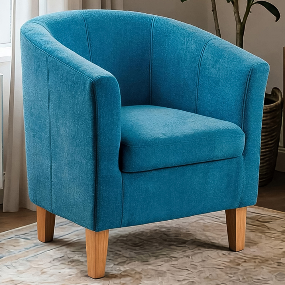 Home Source Bedford Teal Padded Tub Chair Image 1