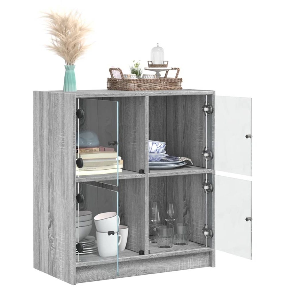 vidaXL 4 Door Grey Sonoma Oak Side Cabinet Image 4