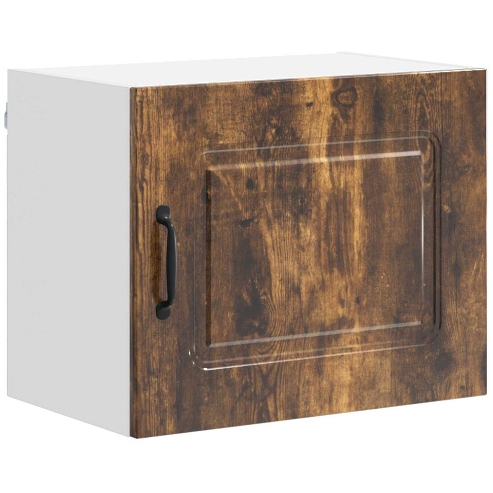 vidaXL Kalmar Single Door Smoked Oak Wall Mounted Wide Kitchen Cabinet Set of 2 Image 2