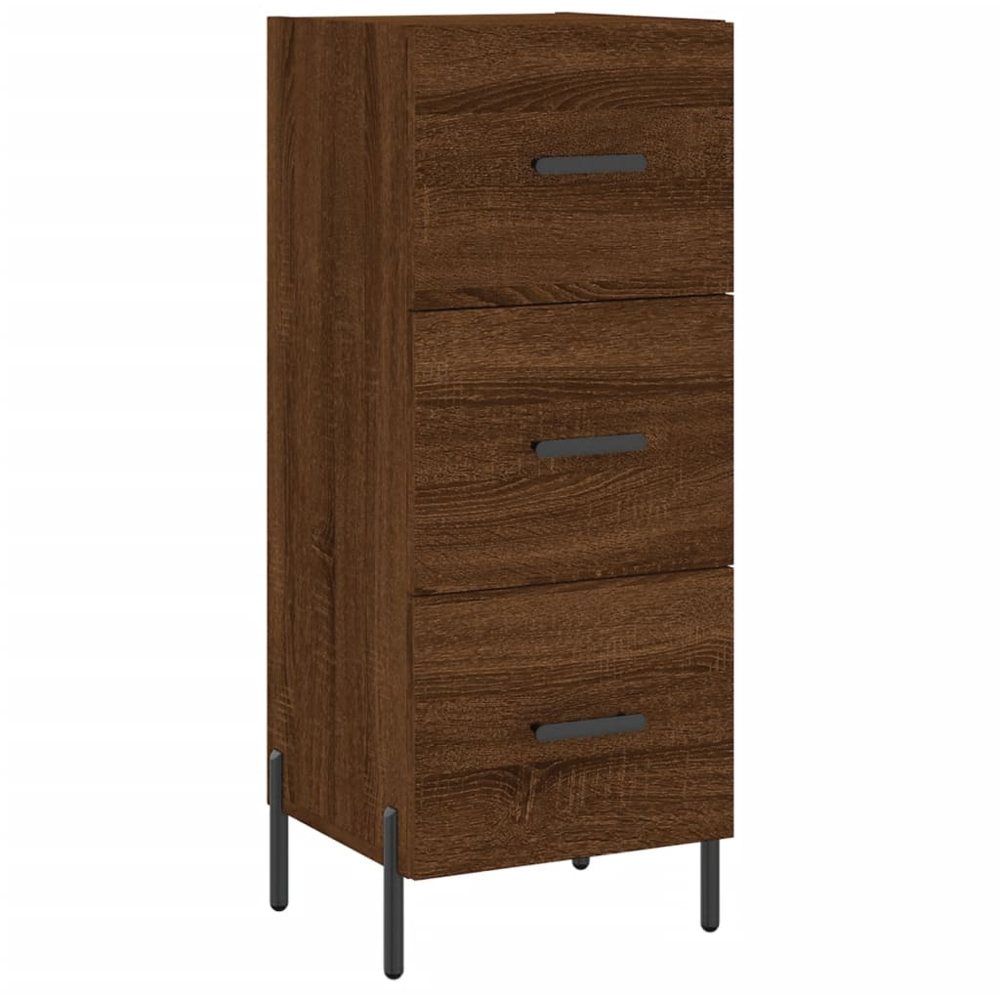 vidaXL 3 Drawer Brown Oak Sideboard Image 2