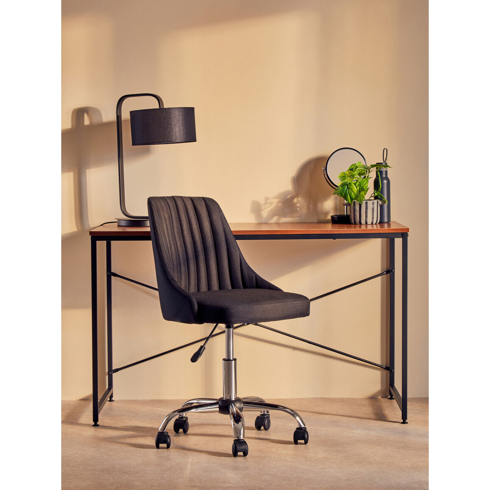 Interiors by Premier Brent Black and Chrome Swivel Home Office Chair Image 8