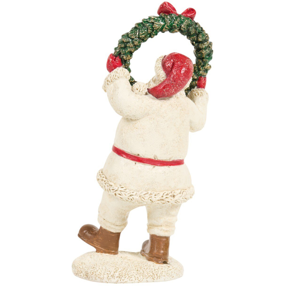 Santa Claus Holding Wreath OrnamentWhite Image 4