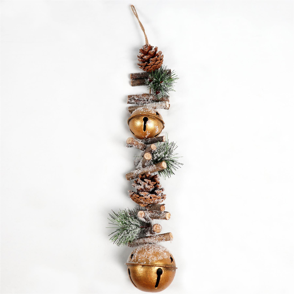 Shatchi Berries and Pinecones Jingle Bell Garland Image 3