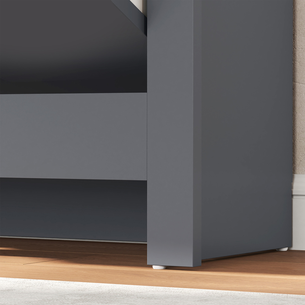 HOMCOM 2 Flip Down Door Charcoal Grey Shoe Cabinet Image 3