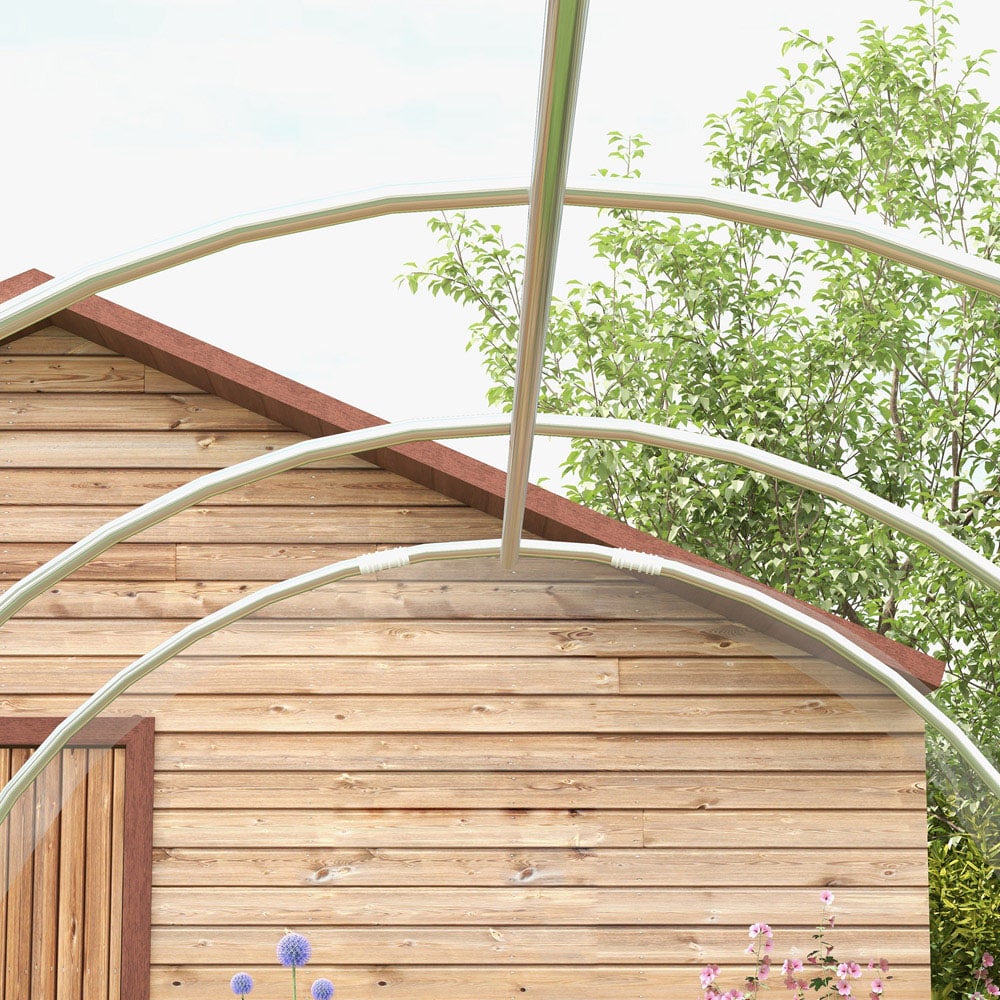 Outsunny Clear PE Steel 6.5 x 9.8ft Polytunnel Greenhouse Image 3