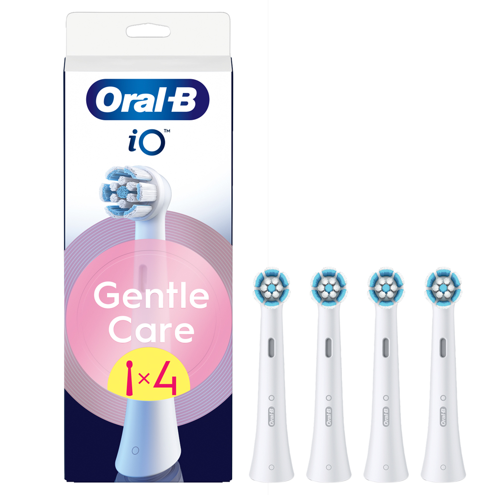 Oral-B iO Gentle Clean Care White Toothbrush Refill Head 4 Pack Image 4