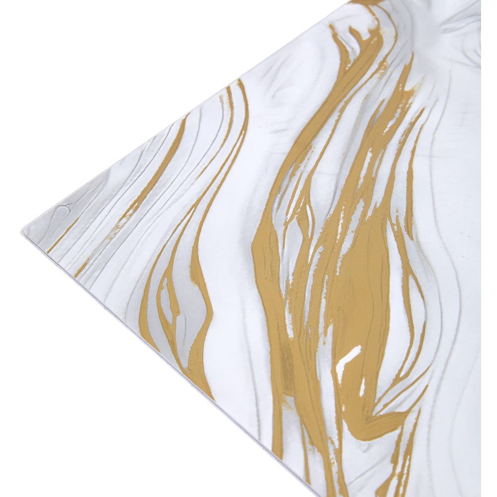 Living and Home Marble Patterned White and Gold PVC Self Adhesive Wall Sticker 10 Pack Image 6