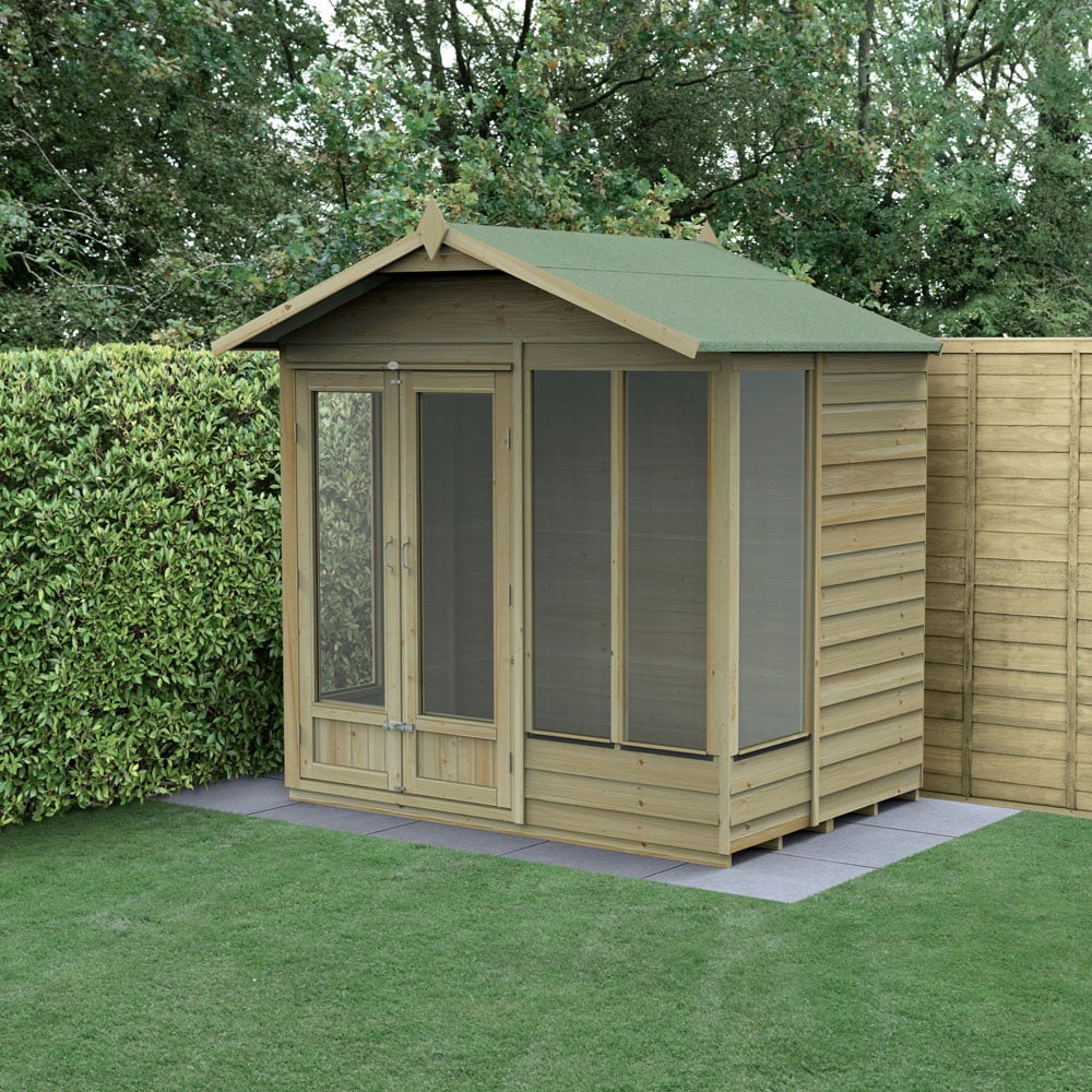 Forest Garden 4LIFE 7 x 5ft Double Door 4 Windows Apex Summerhouse Image 2
