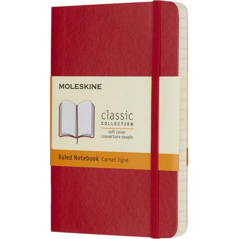 Moleskine Classic Scarlet Red Ruled Soft Cover Notebook Image 1