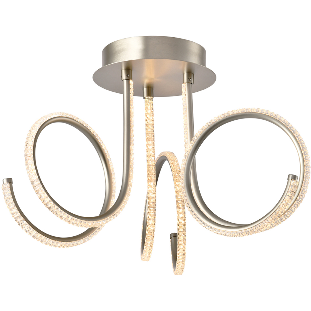 Happy Homewares Brushed Silver LED Ceiling Light with Crystal Effect Acrylic Image 5