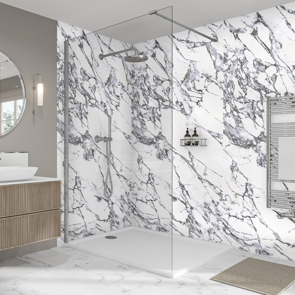 Wetwall Elite Double Post Formed Marmo Migliore Shower Panel 2420 x 580mm Image 1