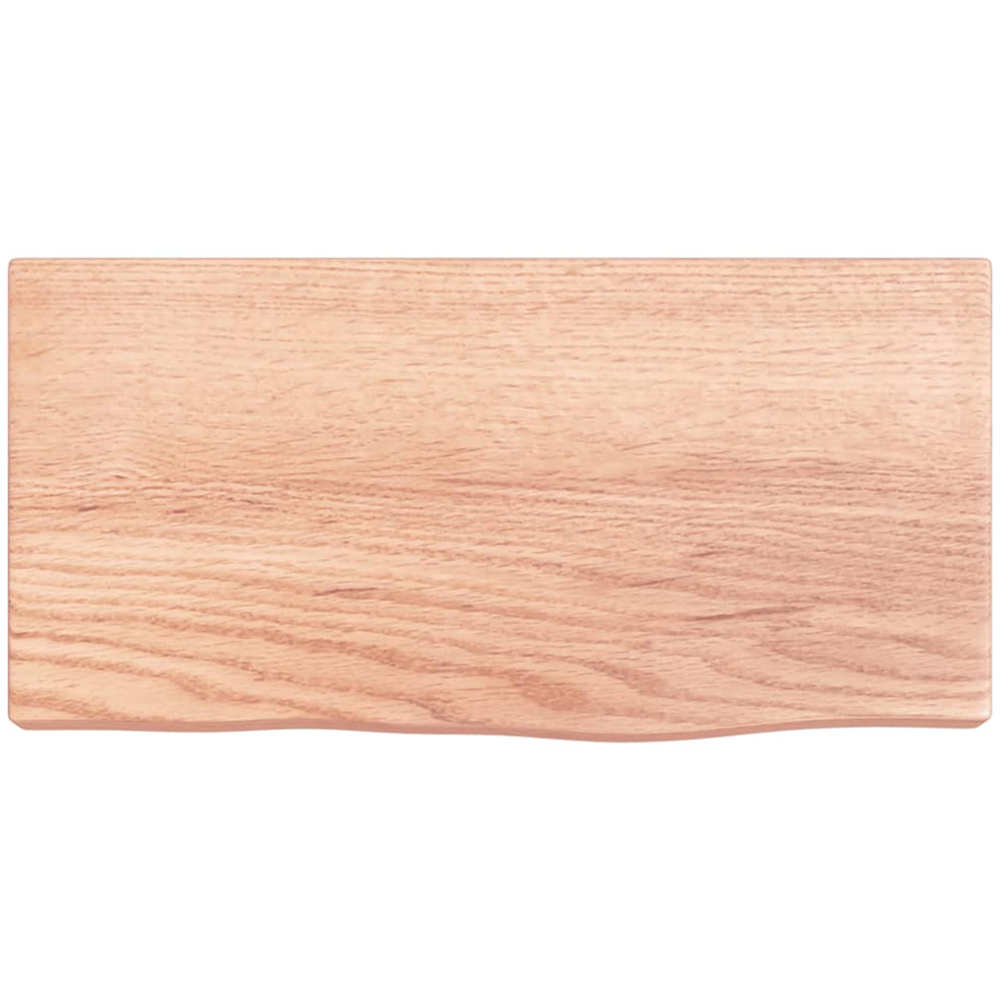 vidaXL 40cm Light Brown Treated Solid Oak Wood Floating Wall Shelf Image 3