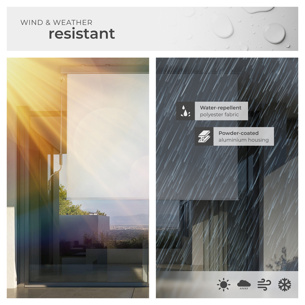 tectake Eloise Light Grey Vertical Awning with 2 Wall Brackets 1.4 x 2.5m Image 4