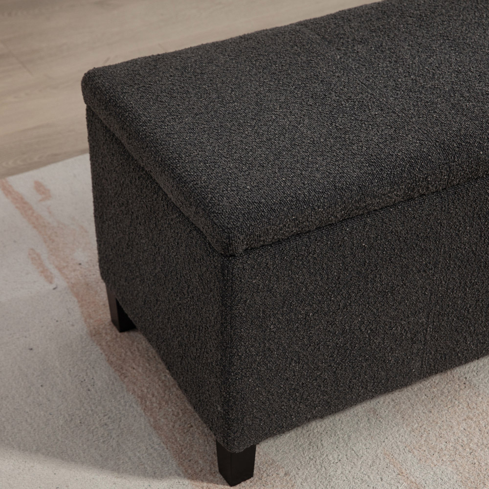 Artemis Home Sherman Dark Grey Boucle Storage Ottoman Image 3