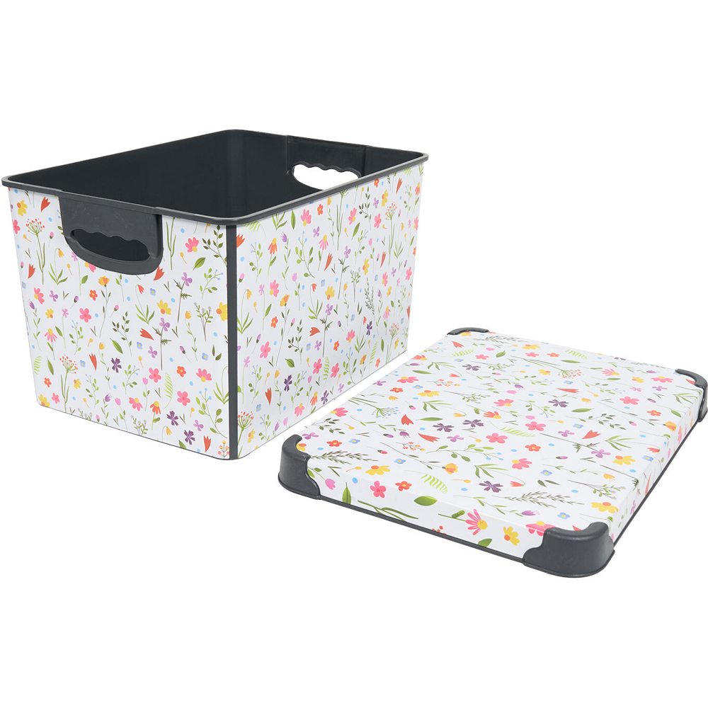 Wildflower Printed Storage Box White Image 4