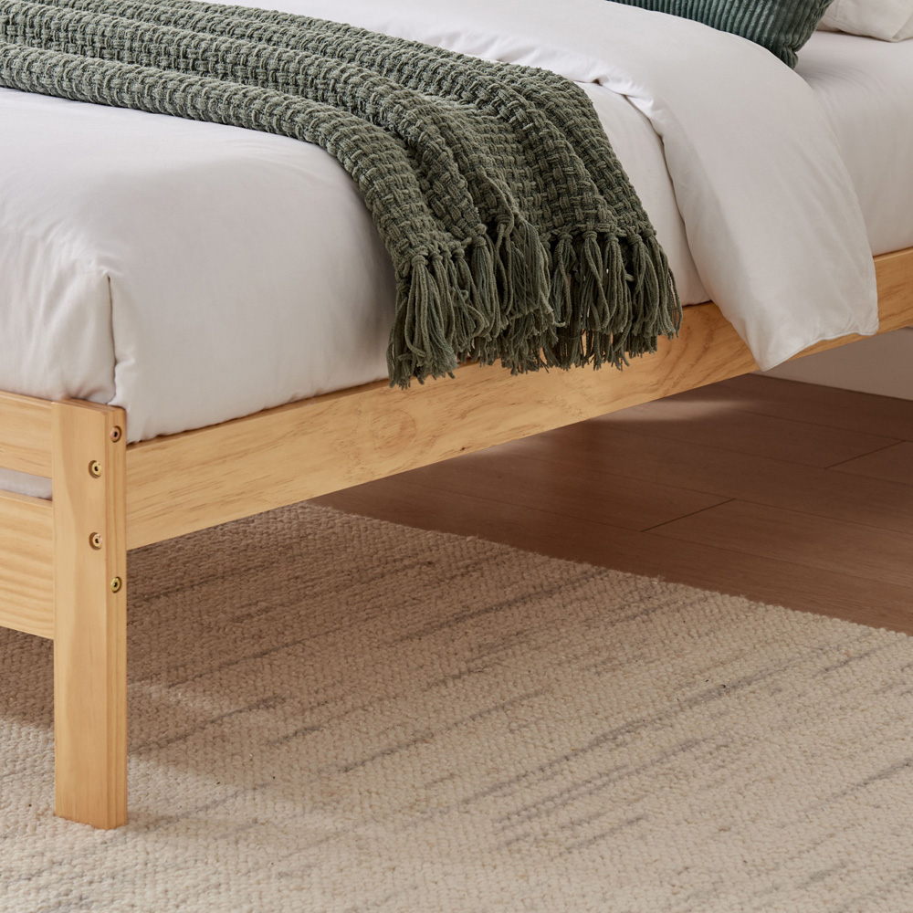 Furniturebox Cadhla King Size Oak Stain Solid Pine Bed Frame Image 4