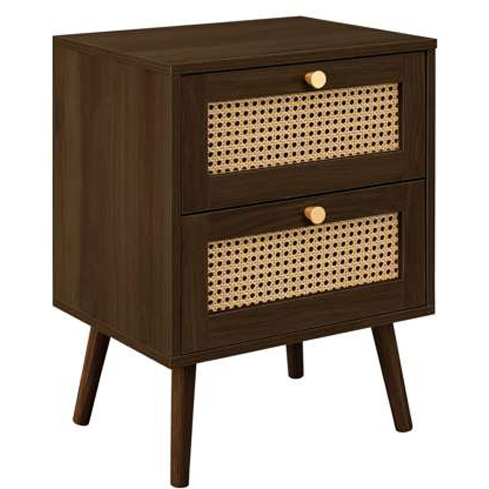 Croxley 2 Drawer Rattan Bedside Table Image 2