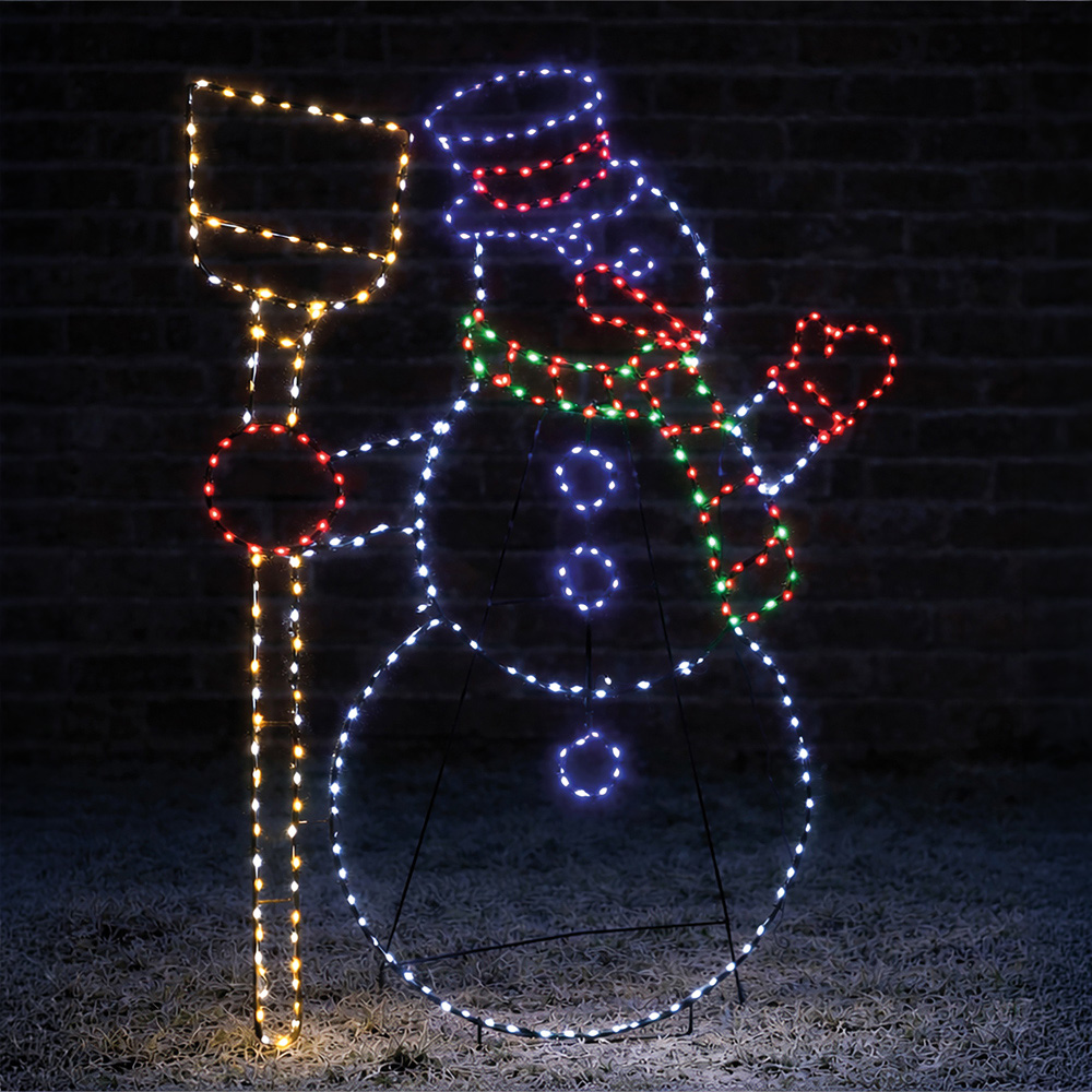 Xmas Haus 399 Multicolour LED Snowman Christmas Decoration 79cm Image 1