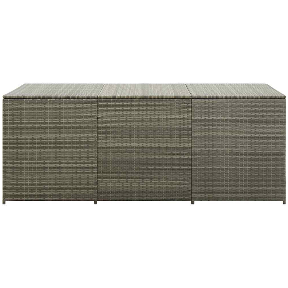 vidaXL 70 x 180 x 90cm Grey Poly Rattan Garden Storage Box Image 3