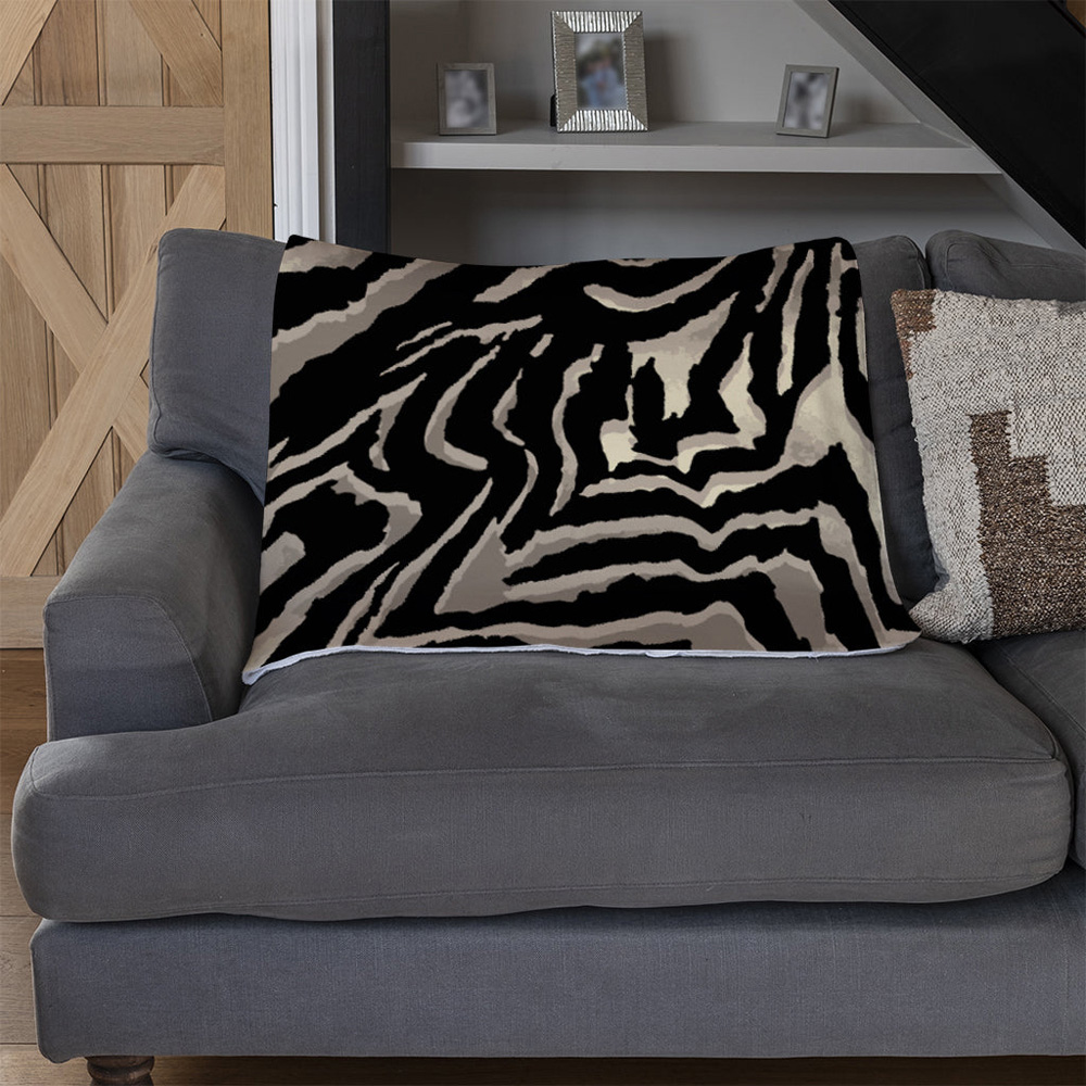 Benjamin Tate Design Gold Zebra Print Blanket 120 x 150cm Image 3