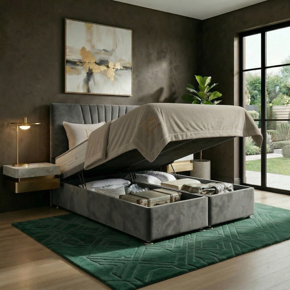 DS Living Vesper King Size Grey Ottoman Bed Image 2