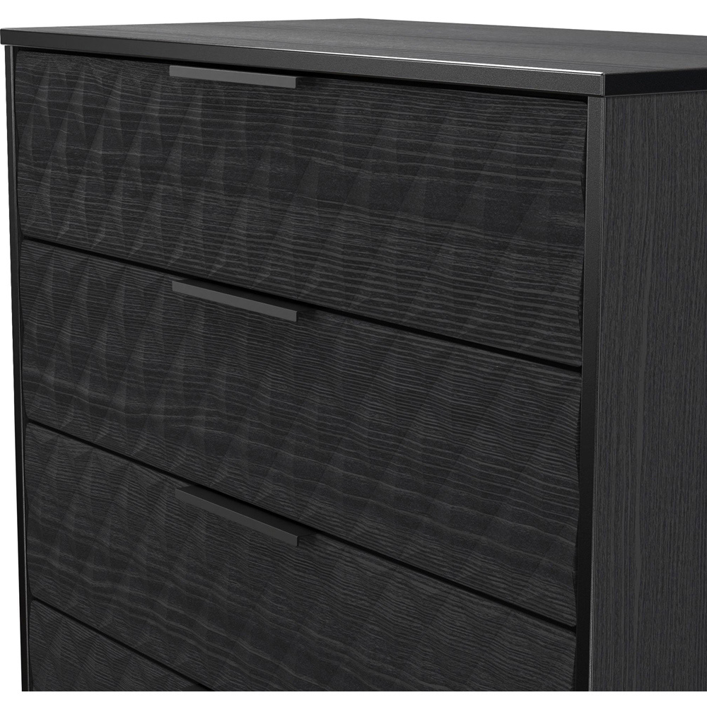 Crowndale Harlequin 4 Drawer Black Ash Chest of Drawers Ready Assembled Image 5