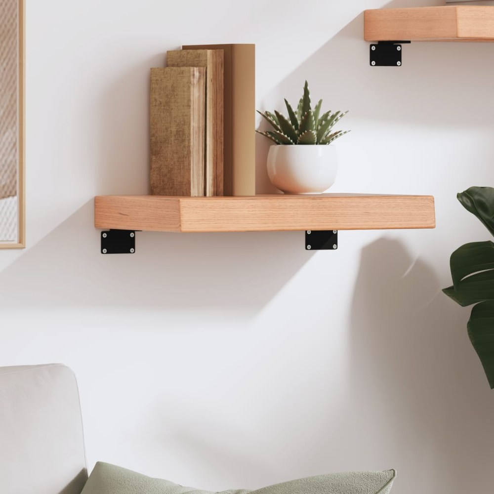 vidaXL 30 x 40cm Light Brown Oak Wood Wall Shelf Image 2