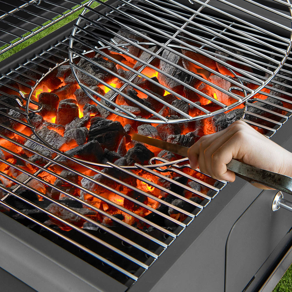 Costway Charcoal BBQ Grill with Foldable Side Tables Image 3