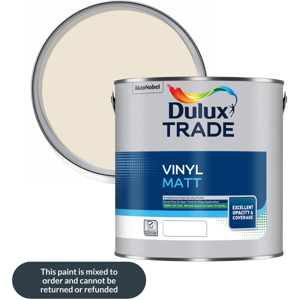 Dulux Trade Natural Calico Walls and Ceilings Vinyl Matt Paint 2.5L Image 1