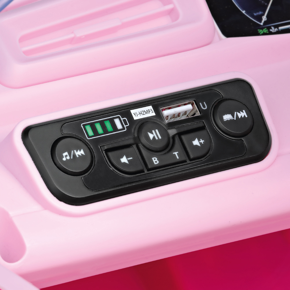 PEG Barbie Kids Electric Ride-On Car with Remote Control Pink 12V Image 8