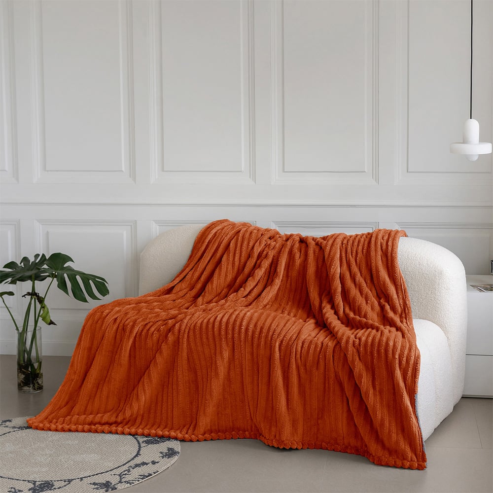 Velosso Bellissima Orange Plush Throw 100 x 150cm Image 2