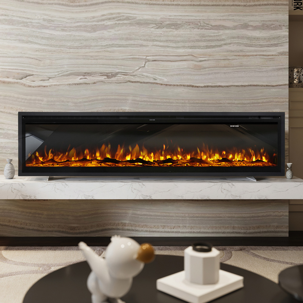 Living and Home Black Electric Fireplace 60 inch Image 7