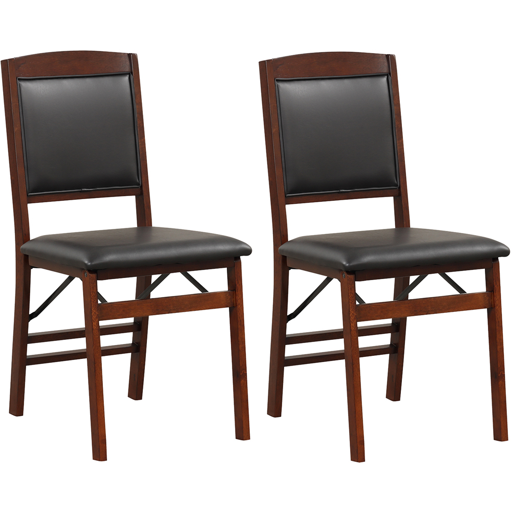 Costway Set of 2 Brown Dining Chair Image 2