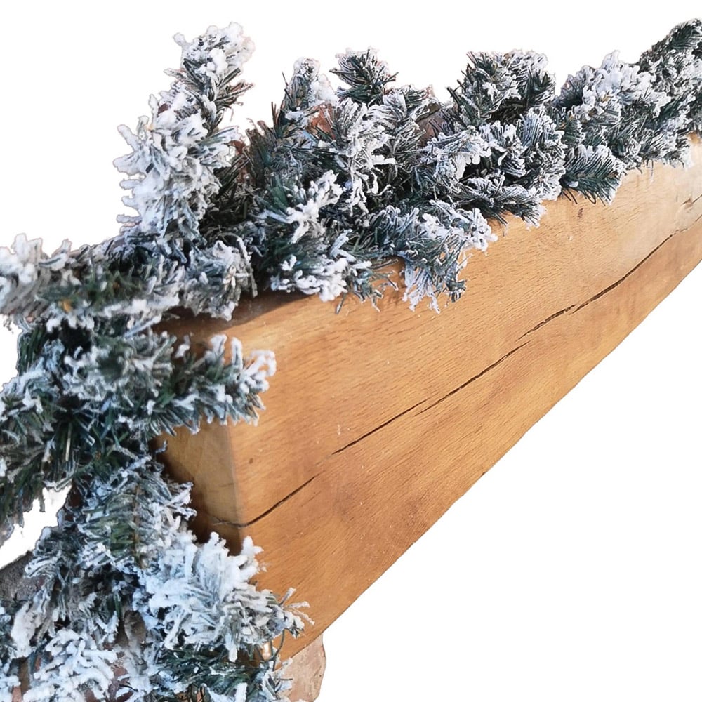 Premier Christmas Snow Flocked Woodcote Fir Garland 270cm Image 1