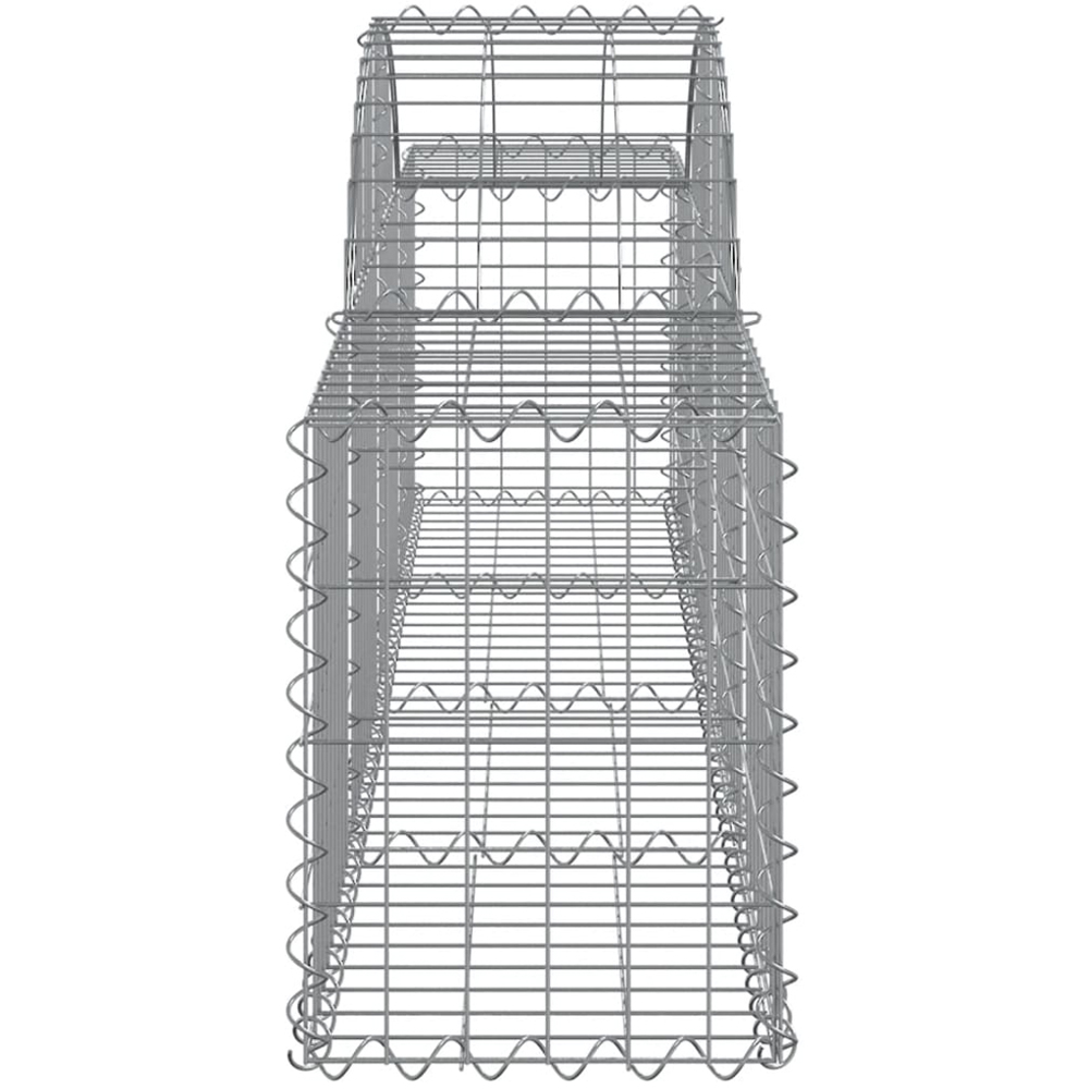 vidaXL Silver Galvanised Iron Arched Gabion Basket 200 x 30 x 40/60cm 30 Pack Image 3