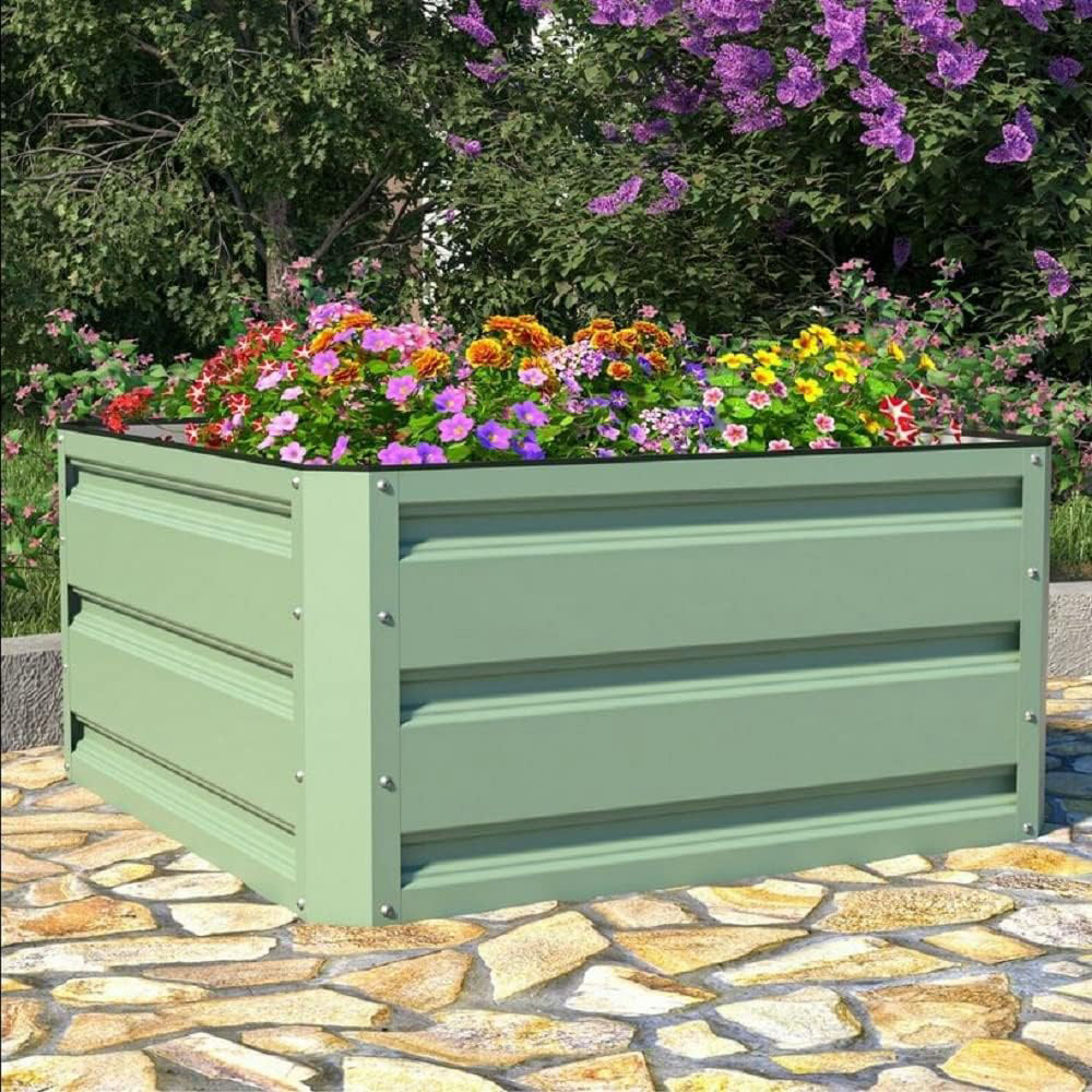 Garden Gear Light Green Metal Raised Garden Bed 60 x 60cm 2 Pack Image 2