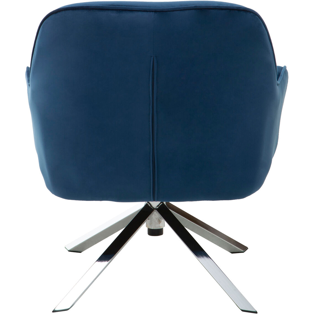 Premier Housewares Avery Midnight Blue Velvet Swivel Accent Chair Image 2