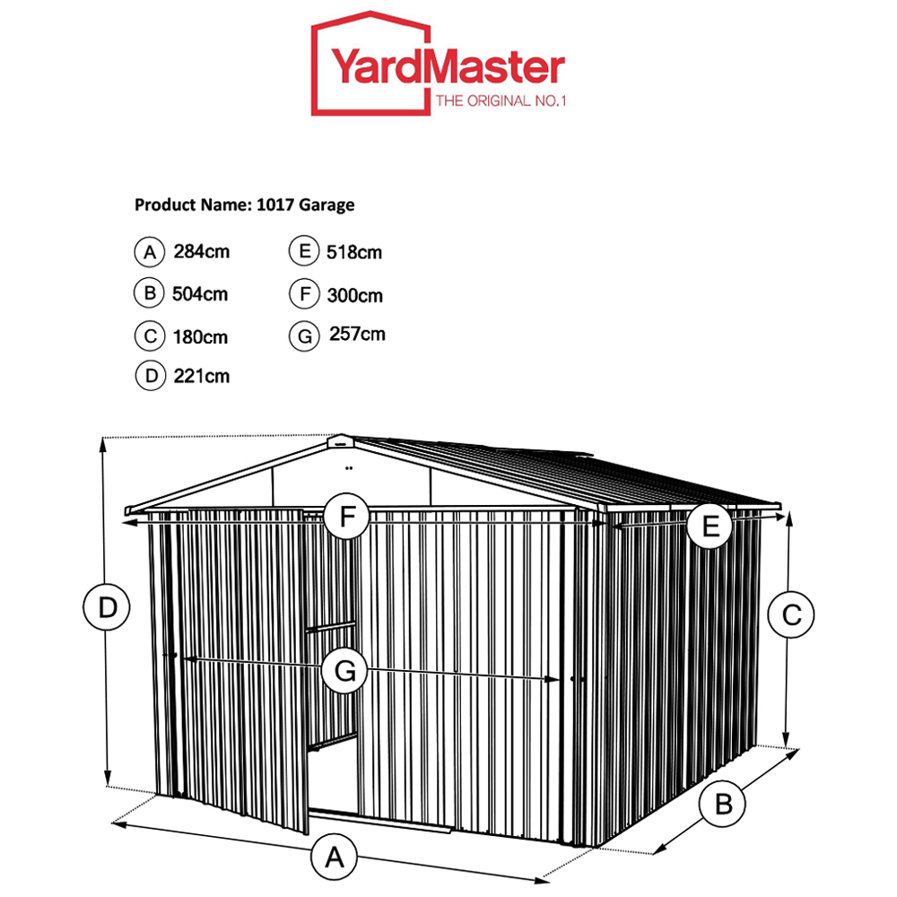Yardmaster 10 x 17ft Apex Metal Garage Image 7