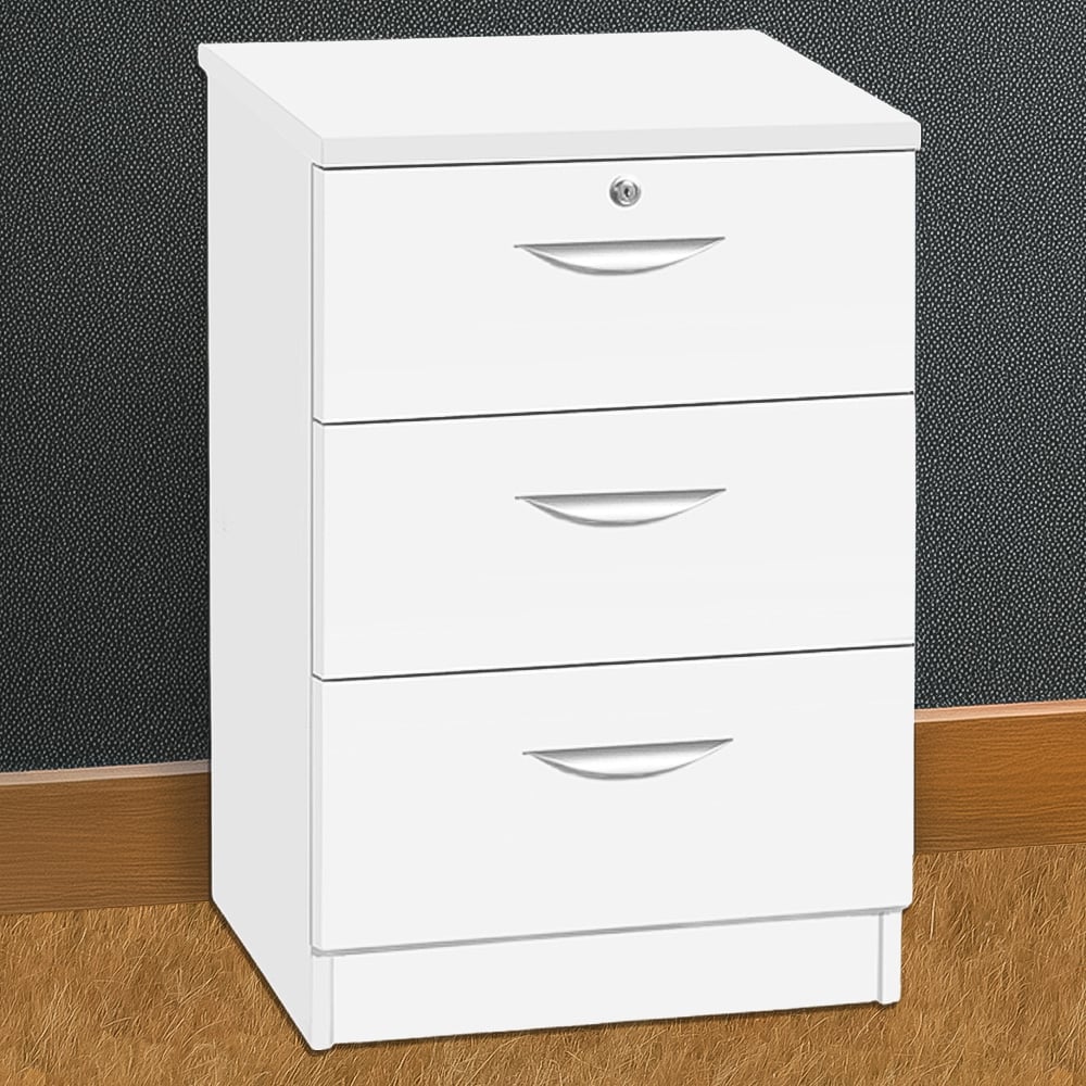 R White Cabinets 3 Drawer White Storage Unit Image 1