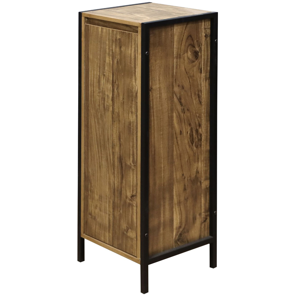 Home Source Locastra Single Door Oak and Black Bathroom Floor Cabinet Image 2