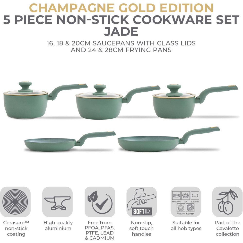 Tower 5 Piece Cavaletto Green Cookware Set Image 2