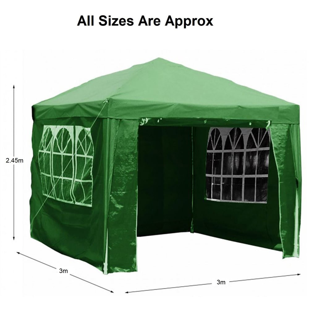 Gr8 Garden 3 x 3m Green PE Gazebo with Sides Image 4