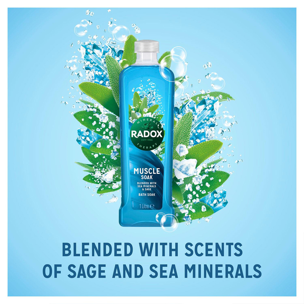 Radox Mineral Therapy Muscle Soak Sea Minerals and Sage Scent Bath Soak 1L 10 Pack Image 5