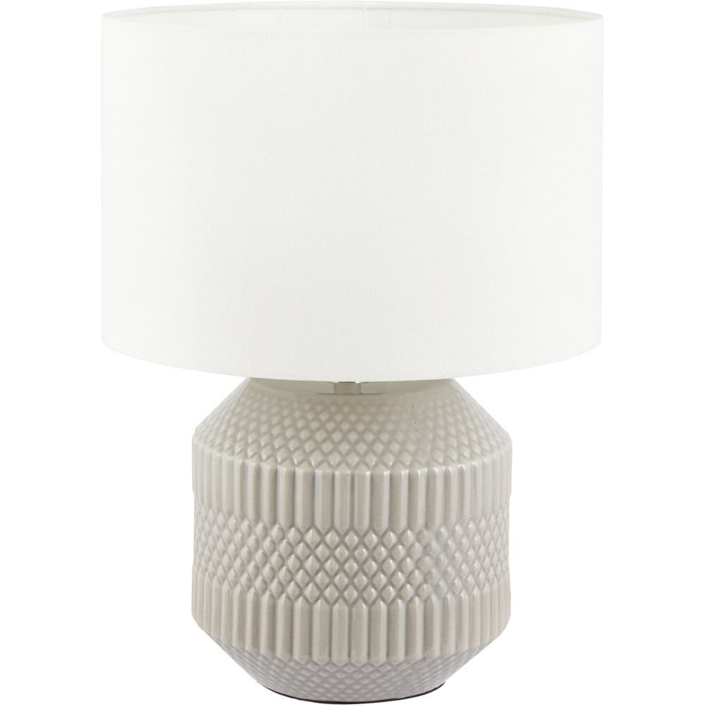 Pacific Lifestyle Meribel Grey Geo Textured Ceramic Table Lamp Image 1