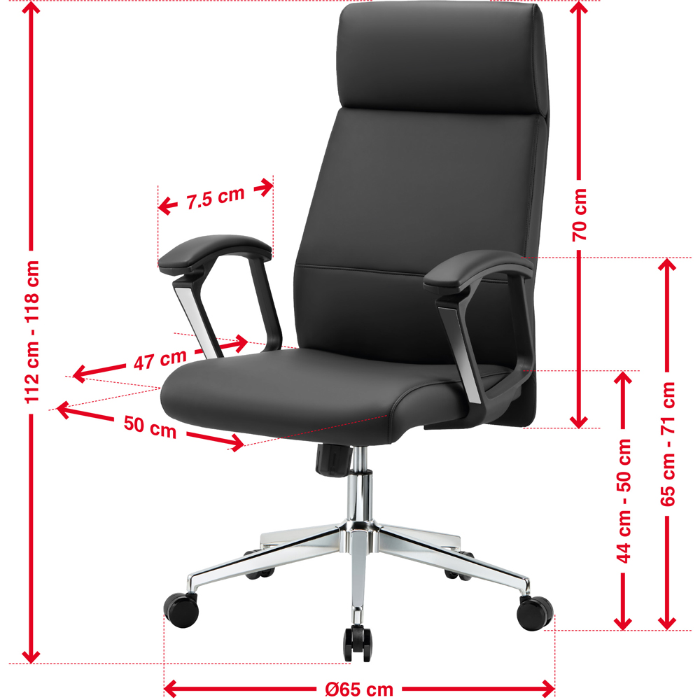 TTAP Black Faux Leather High Back Executive Office Chair Image 9